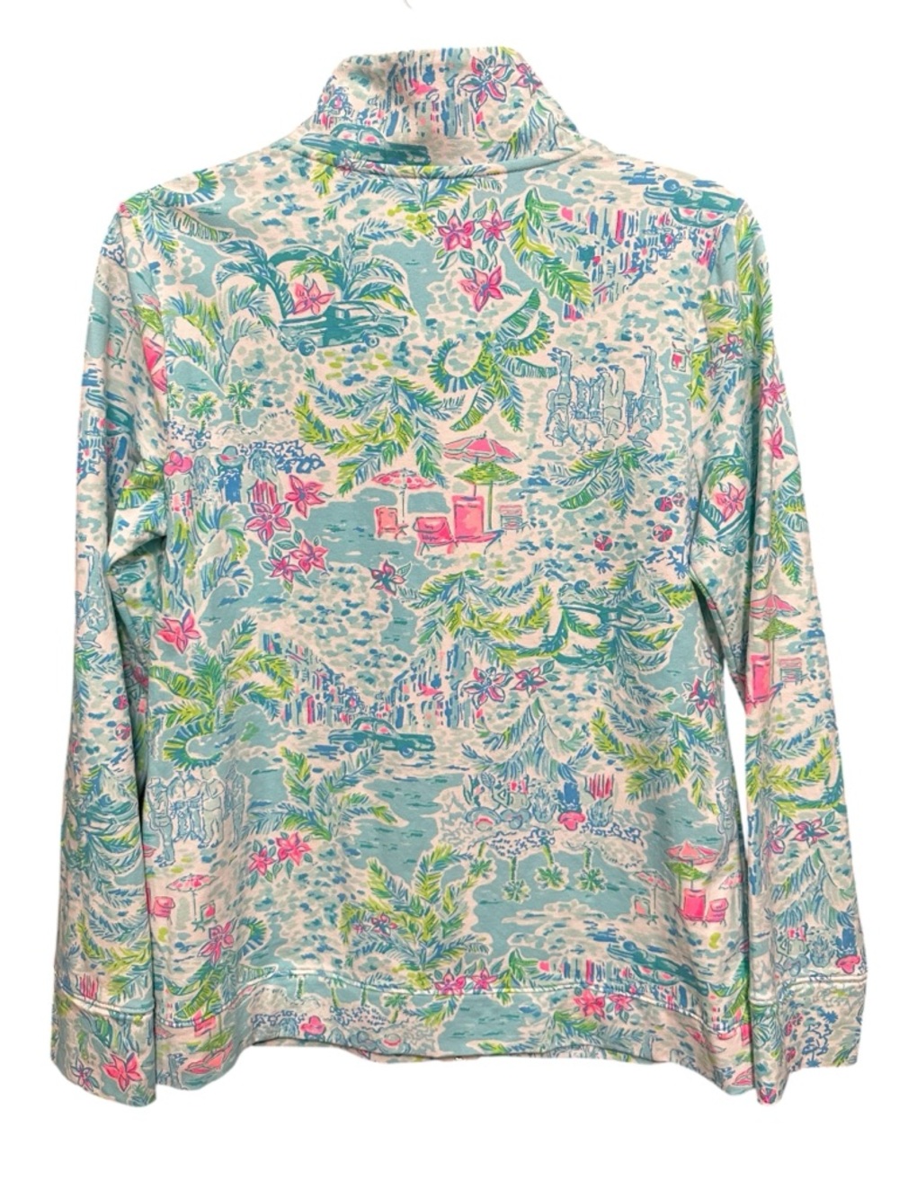Lilly Pulitzer Blue Pink Betsy Full Zip Jacket UPF 50+ “What a Lovely Place” - Picture 3 of 10